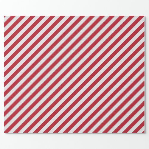 Red And White Diagonal Stripe Wrapping Paper