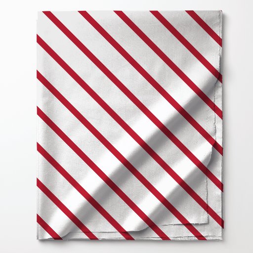 Red and White Diagonal Stripes Fabric