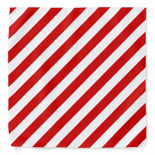 Red and White Diagonal Stripes Pattern Bandana