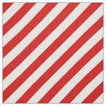 Red and White Diagonal Stripes Pattern Fabric