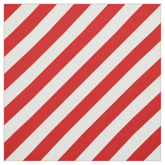 Red and White Diagonal Stripes Pattern Fabric