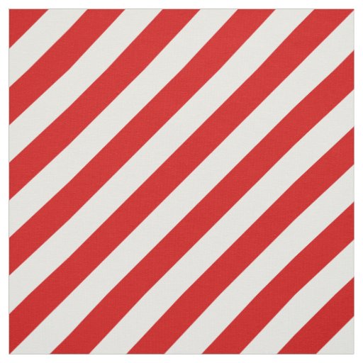 Red and White Diagonal Stripes Pattern Fabric