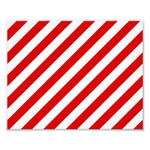 Red and White Diagonal Stripes Pattern Photo Print