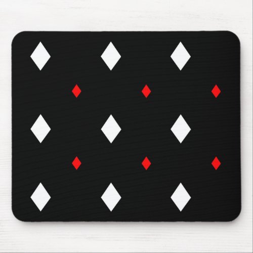 Red and white diamond design mouse pad