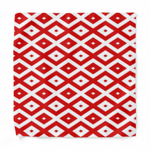 Red and white diamond pattern bandana