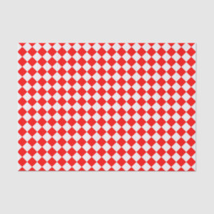 Red And White Diamond Pattern by Shirley Taylor Tissue Paper