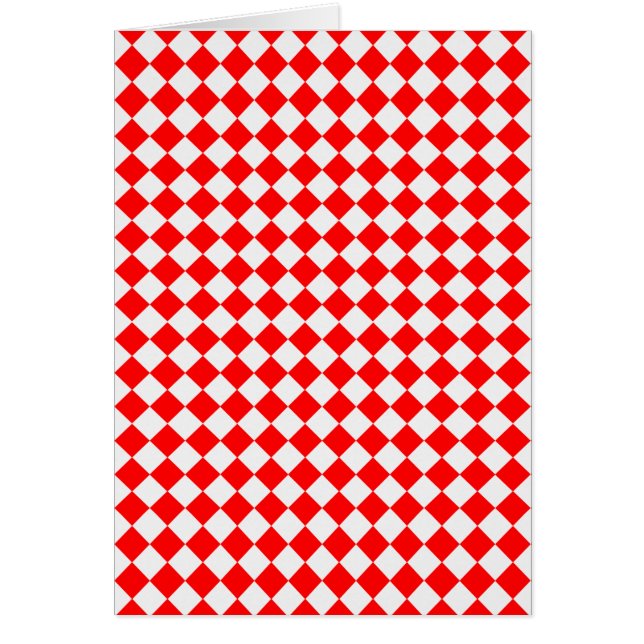 Red And White Diamond Pattern by ShirleyTaylor Cards (Front)