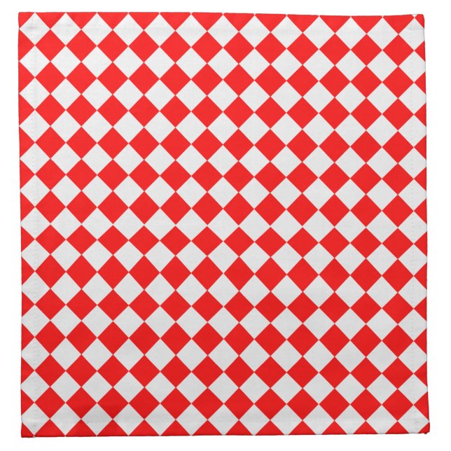 Red And White Diamond Pattern by ShirleyTaylor Napkin (Front)