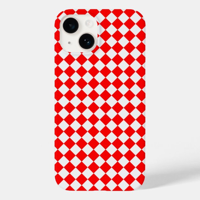 Red and White Diamond Pattern by STaylor Case-Mate iPhone Case (Back)