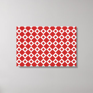 Red and White Diamond Pattern Canvas Print