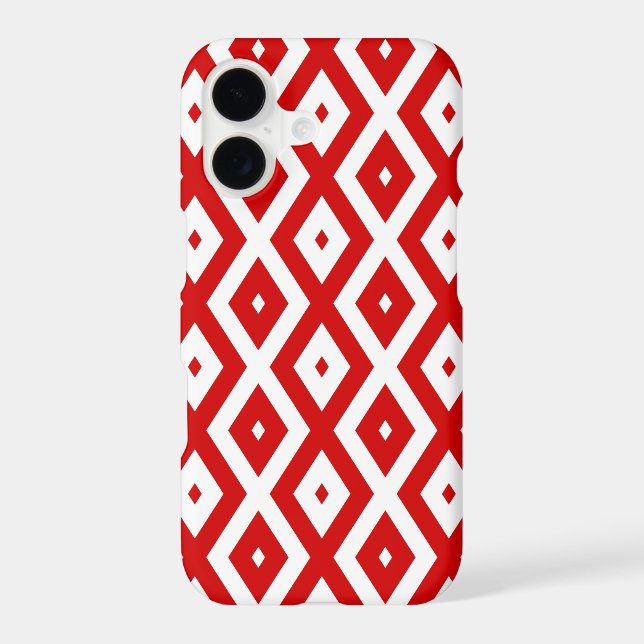 Red and white diamond pattern Case-Mate iPhone case (Back)