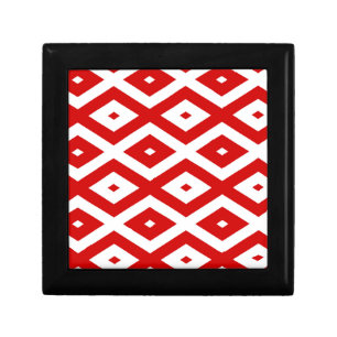 Red and white diamond pattern gift box