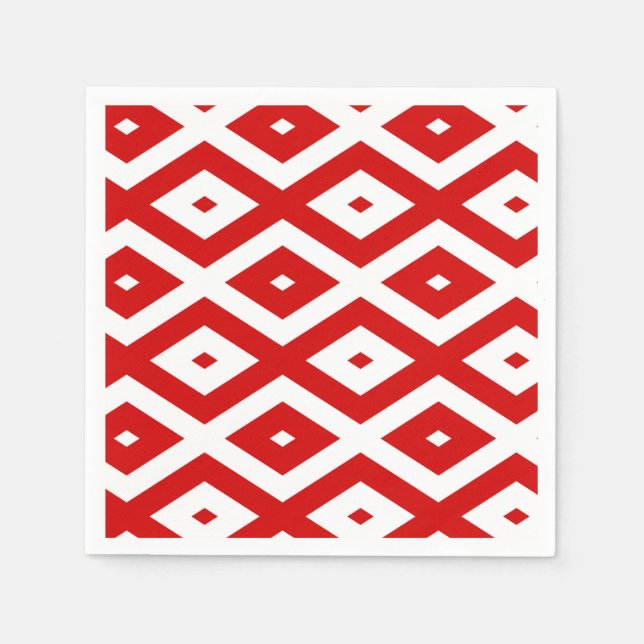 Red and white diamond pattern napkins (Front)