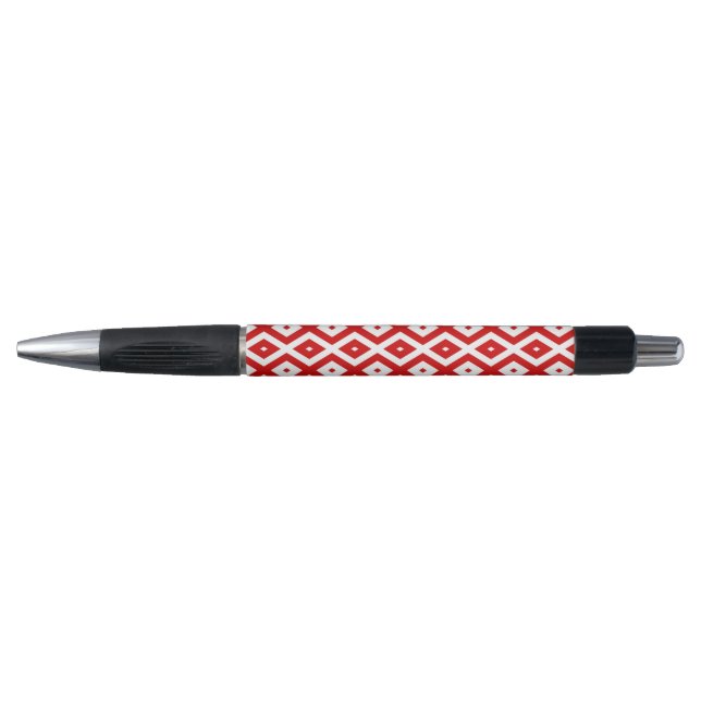 Red and white diamond pattern pen (Front)