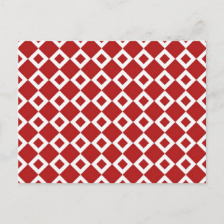 Red and White Diamond Pattern Postcard