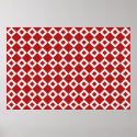 Red and White Diamond Pattern