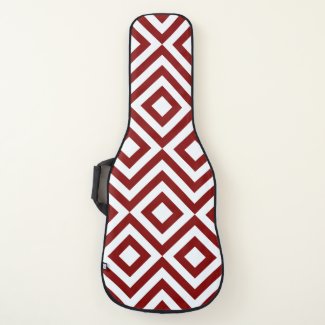 Red and White Diamonds and Zigzags Guitar Case