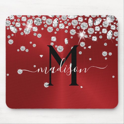 Red and White Diamonds _ Personalized Mouse Pad