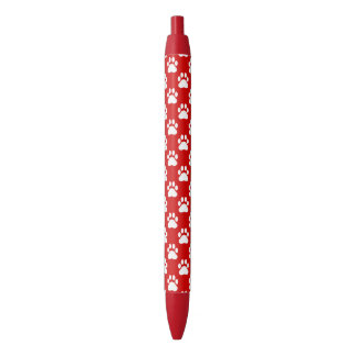 Red And White Dog Paws Pattern Pen