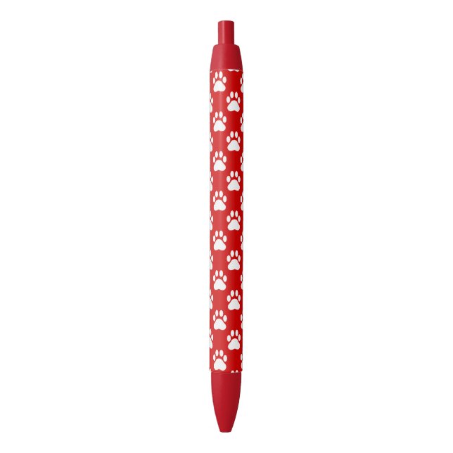 Red And White Dog Paws Pattern Pen (Front Vertical)