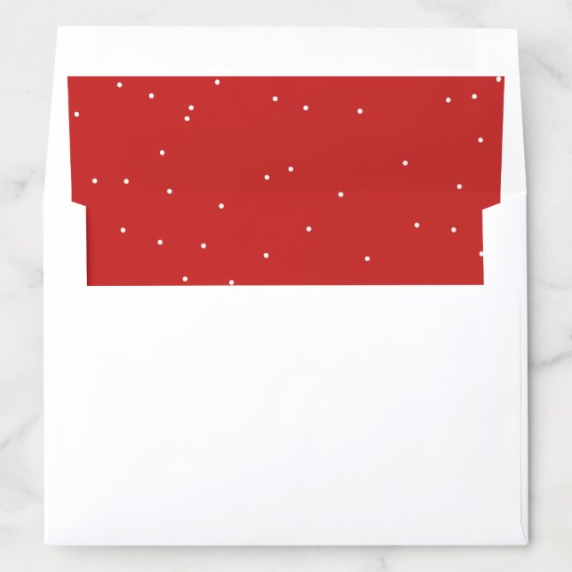 Red and white dot holiday envelope liner (In Envelope)