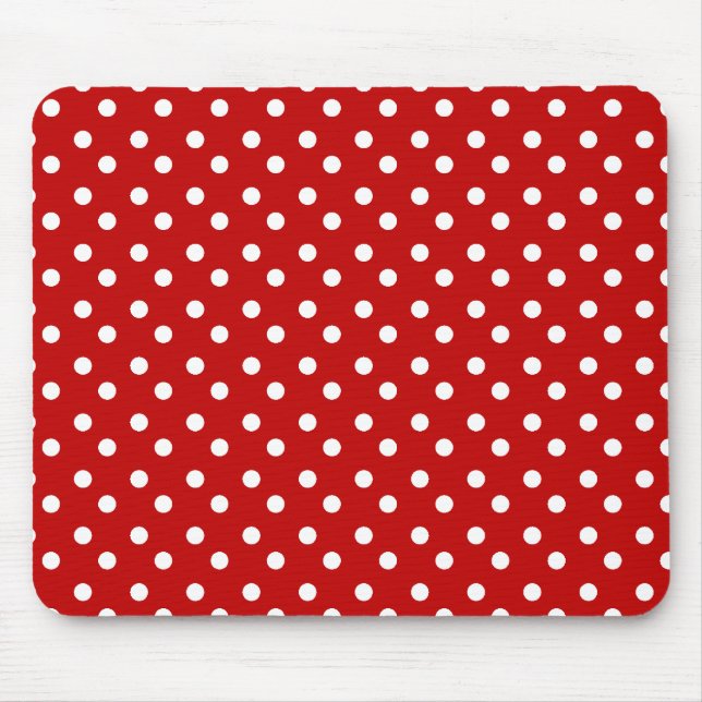 Red and White Dots Mousepad (Front)