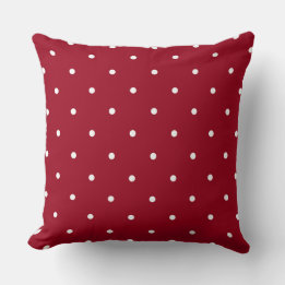 Red and white dots throw pillow