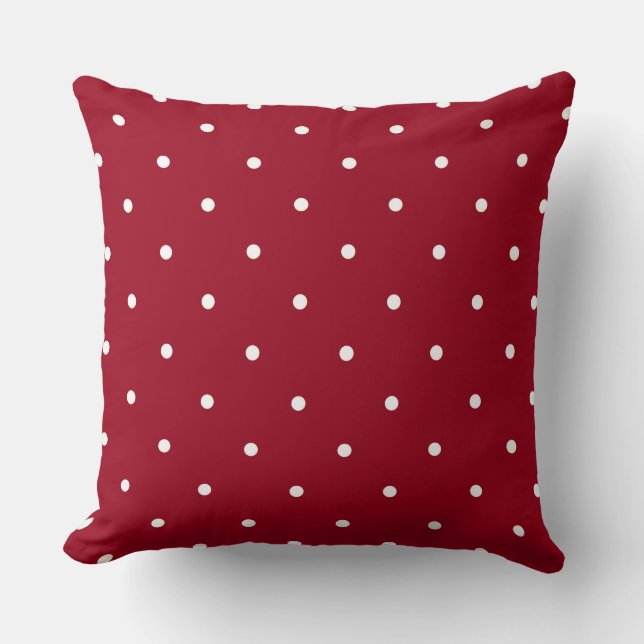 Red and white dots throw pillow (Front)