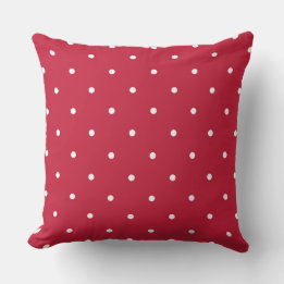 Red and white dots throw pillow
