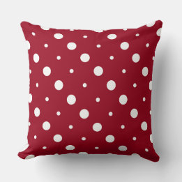 Red and white dots throw pillow
