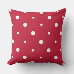 Red and white dots Throw Pillow