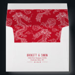 Red and White Dragon | Red Style Pre-Addressed Envelope<br><div class="desc">Enrich your wedding invitations with style with our traditional Chinese dragon-themed red and white envelope.  They feature a pattern of ancient Chinese dragons along with scattered clouds in a matching oriental illustrative style.</div>