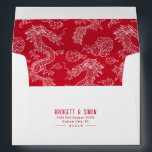 Red and White Dragon | Red Style Pre-Addressed Envelope<br><div class="desc">Enrich your wedding invitations with style with our traditional Chinese dragon-themed red and white envelope.  They feature a pattern of ancient Chinese dragons along with scattered clouds in a matching oriental illustrative style.</div>