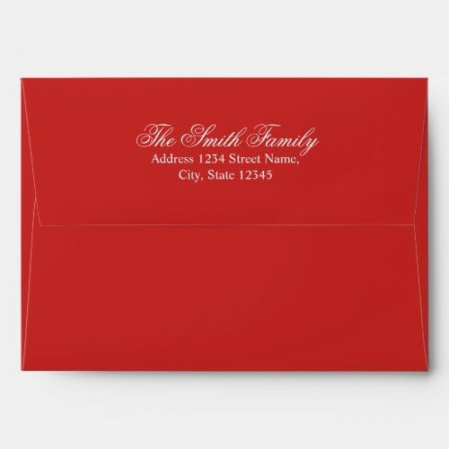 Red and White Elegant Holiday Greeting Card Envelope