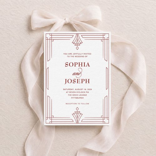 Red and White | Elegant Holiday Wedding Invitation