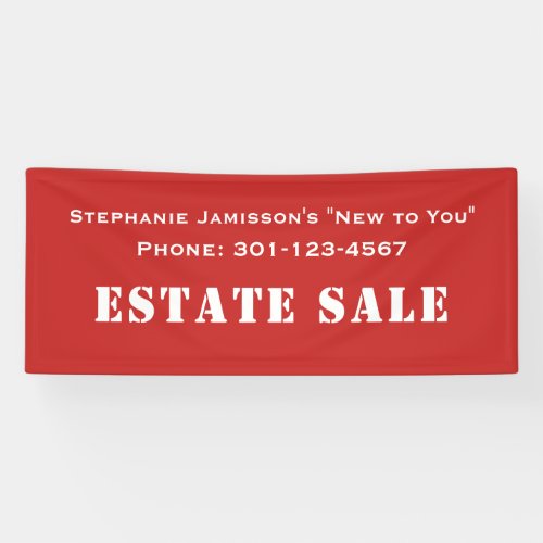 Red and White Estate Sale Company Business Jumbo Banner