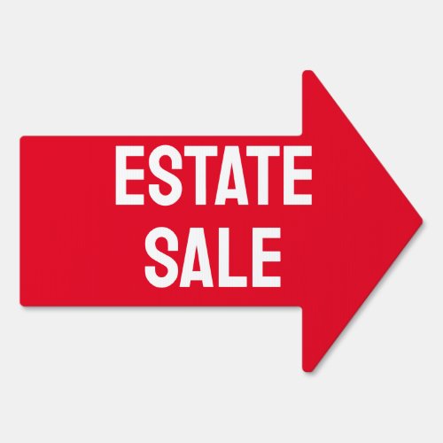 Red and White Estate Sale Sign