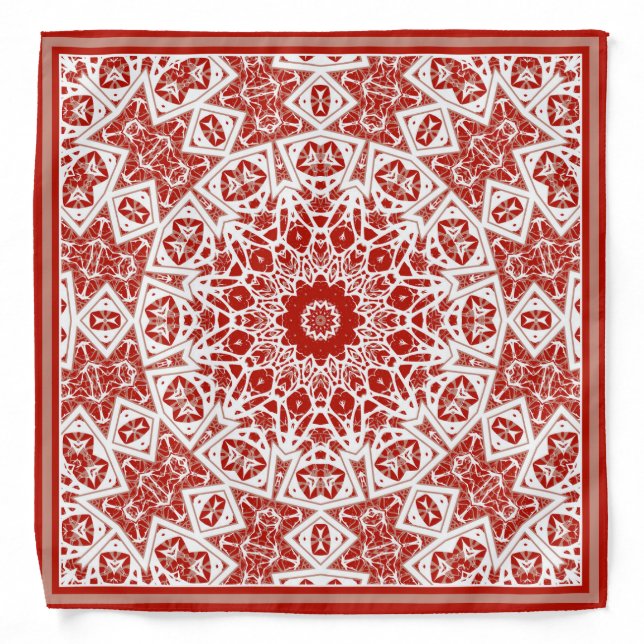 red and white , ethnic  bandana (Front)