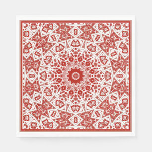 red and white , ethnic  bandana napkins