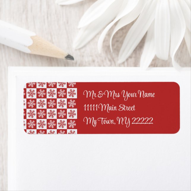 Red and White Festive Label (Insitu)