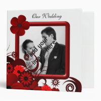 Red & White Roses Wedding Photo Album Binder