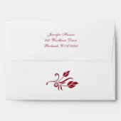 Red and White Floral A7 Envelope for 5"x7" Sizes (Back (Top Flap))
