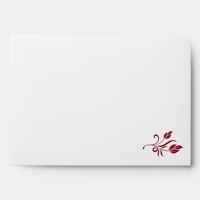 Red and White Floral A7 Envelope for 5"x7" Sizes (Front)