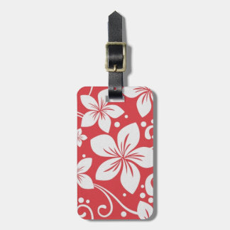 Red and White Floral Custom Luggage Tag