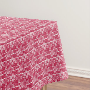 Red and white floral pattern tablecloth