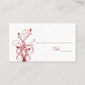 Red and White Floral Placecards (Back)