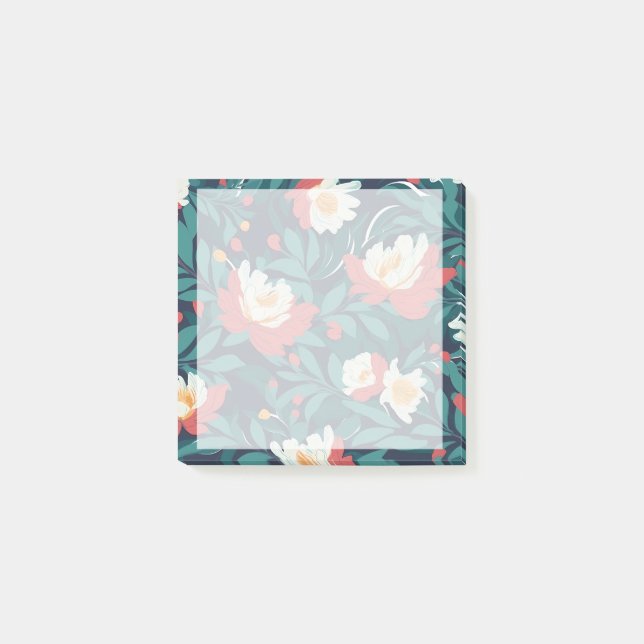 Red and White Floral Post-it Notes (Front)