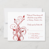 Red and White Floral RSVP Card (Back)