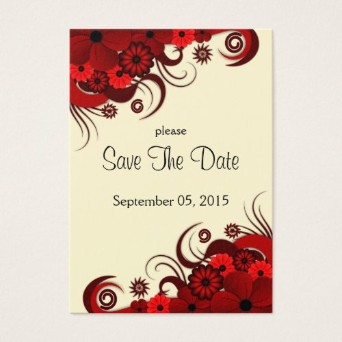 Hibiscus Red Floral Wedding Save The Date Cards Business Card