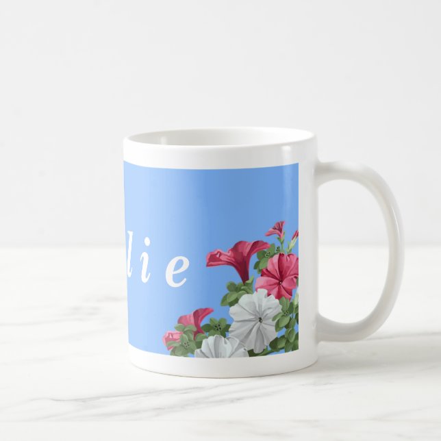 Red and White Flower Mug With Names (Right)